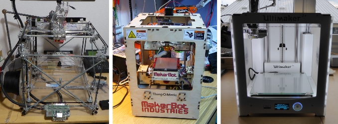 Drei FDM-3D-Drucker im Vergleich